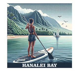 Hawaii, Hanalei Bay Sticker