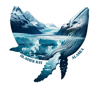 Alaska, Whale Glacier Bay National Park Sticker