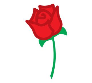 Plain Rose Flower Sticker
