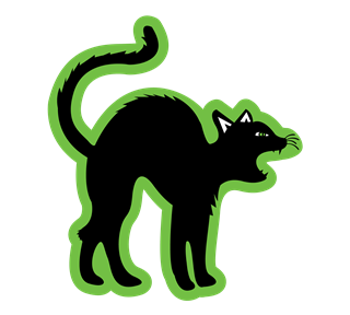 Black Cat Hiss Sticker
