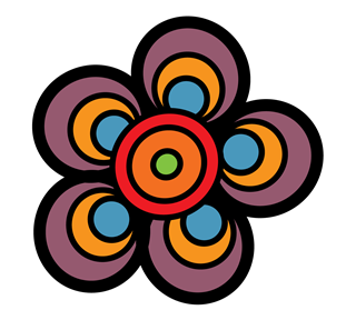 Crazy Colors Flower Sticker