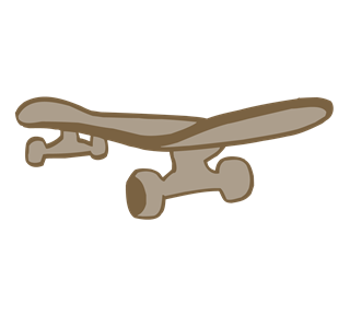 Brown Skateboard Sticker