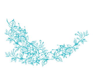 Blue Flower Branch Sticker