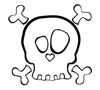 Blank Cute Skull Sticker