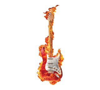 Flaming Guitar Sticker