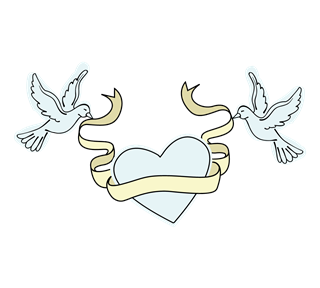 doves heart Sticker