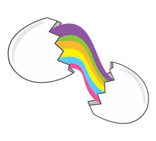 Rainbow Egg Yolk Sticker