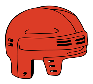Red Hockey Helmet Sticker
