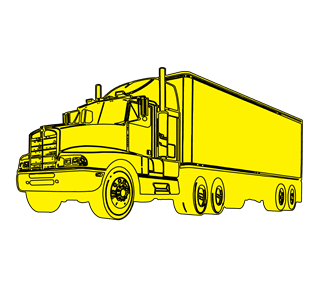Yellow Line Truck Sticker