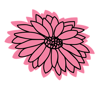 Pink Petalled Flower Sticker