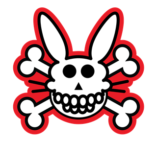 Bunny Skull and Crossbones Sticker