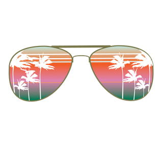 Sunset Aviators Sticker