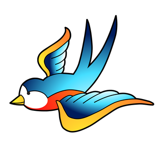 tattoo sparrow Sticker