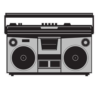 Retro Boom Box Sticker