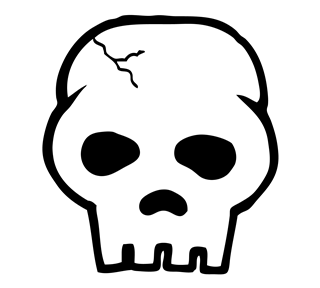 Cracked Skull Sticker