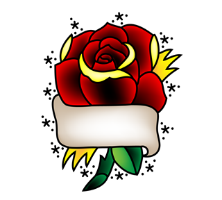 Tattoo Rose Flower Sticker