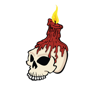 Red Skull Candle Sticker