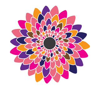 Colorful Graphic Flower Sticker