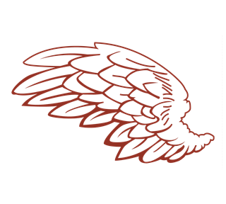 Red Angel Wing Sticker