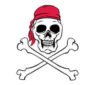 Pirate Jolly Roger Skull Crossbones Sticker
