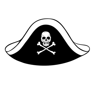 Skull and Crossbones Pirate Hat Sticker