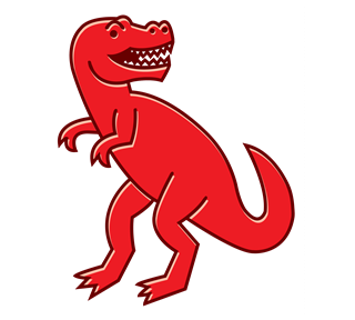 Red T-Rex Dinosaur Sticker