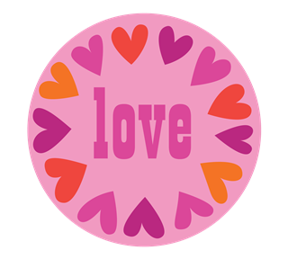 Love Heart Circle Sticker