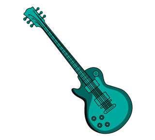 Rock Guitar Sticker