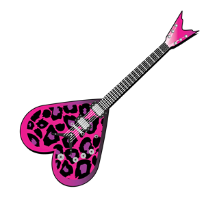 Pink Guitar Sticker