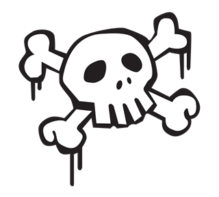 Skull and Crossbones Drips Sticker