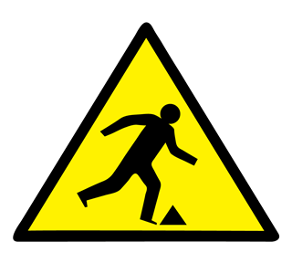 tripping sign Sticker