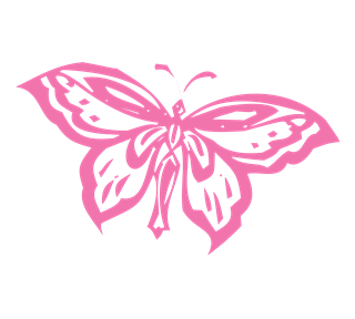 Pink Butterfly Outline Sticker
