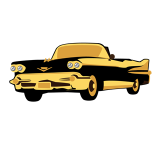 Yellow Vintage Car Sticker