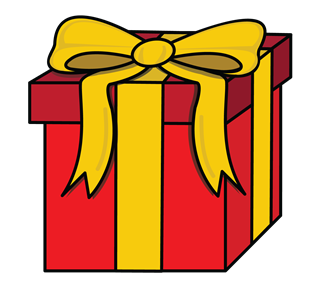 Red and Yellow Christmas gift Sticker