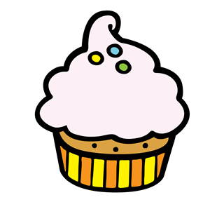 White Icing Cupcake Sticker