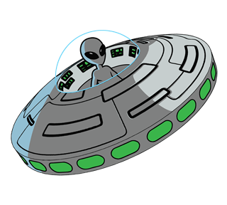 flying saucer Sticker