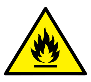 flammable sign Sticker