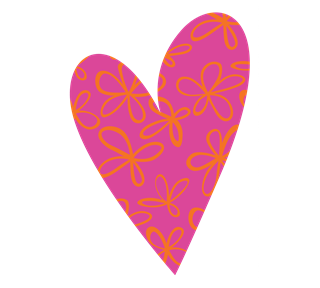 Pink Floral Love Heart Sticker