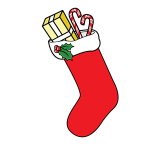 Stuffed Christmas Stocking Sticker
