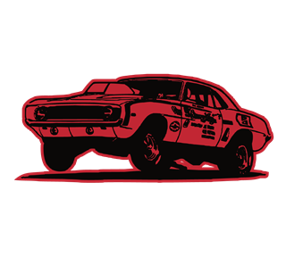 Red Car Sticker