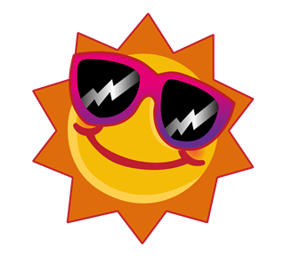 Sun with Pink Sunglasses Sticker