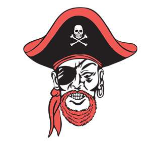 Pirate with Skull and Crossbones Hat Sticker