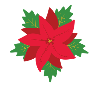 Christmas Poinsettia Flower Sticker