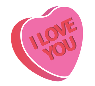 I Love You Candy Heart Sticker