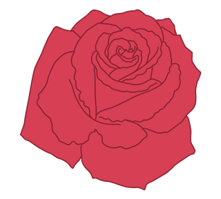 Large Basic Rose Flower Sticker