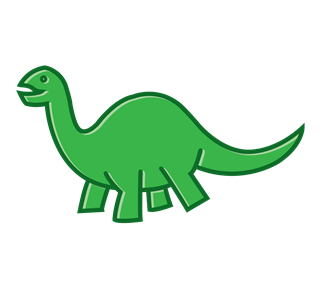 Simple Green Brontosaurus Dinosaur Sticker
