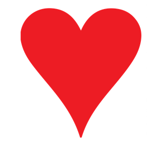 Red Love Heart Shape Sticker