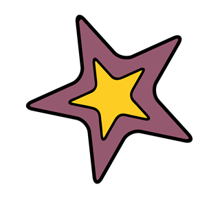 Purple Yellow Star Sticker