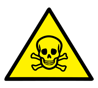 Poison Sign Skull and Crossbones Sticker