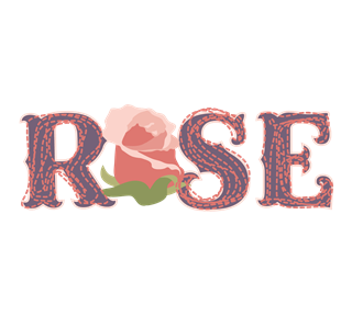 Rose Flower Lettering Sticker